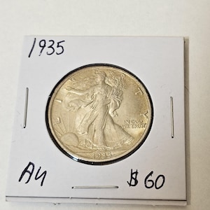 1935 About Uncirculated Liberty Walking Silver Half Dollar