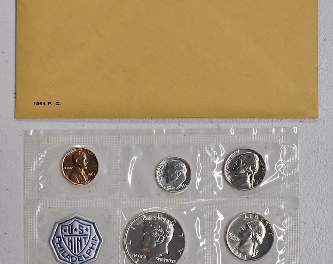 1964 SILVER Proof Set P.C. Philadelphia From the United States Mint in original packaging 90 percent Silver Half Dollar, Quarter, and Dime