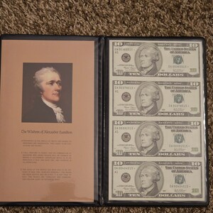 10 Dollar Alexander Hamilton Bills 2003 Star Note Uncut Sheet