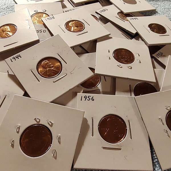 Vintage Red uncirculated Lincoln wheat Ears Reverse Cents 1909-1958 Pick your Date