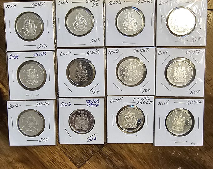 Canadian Silver Coat Of Arms Proof Half Dollars Pick Your Year