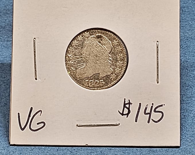 1825 Capped Bust Silver Dime Very Good condition