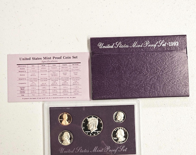 1992 S Proof Set 5 coins Included Original Mint Packaging