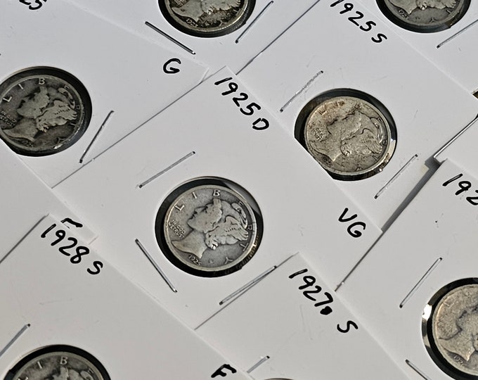 Winged Liberty Head Silver Mercury Dime 1923-1928 Pick Your Date And Grade