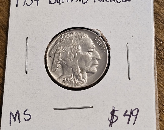 1934 Buffalo Nickel Brilliant Mint State  Stunning Show Piece