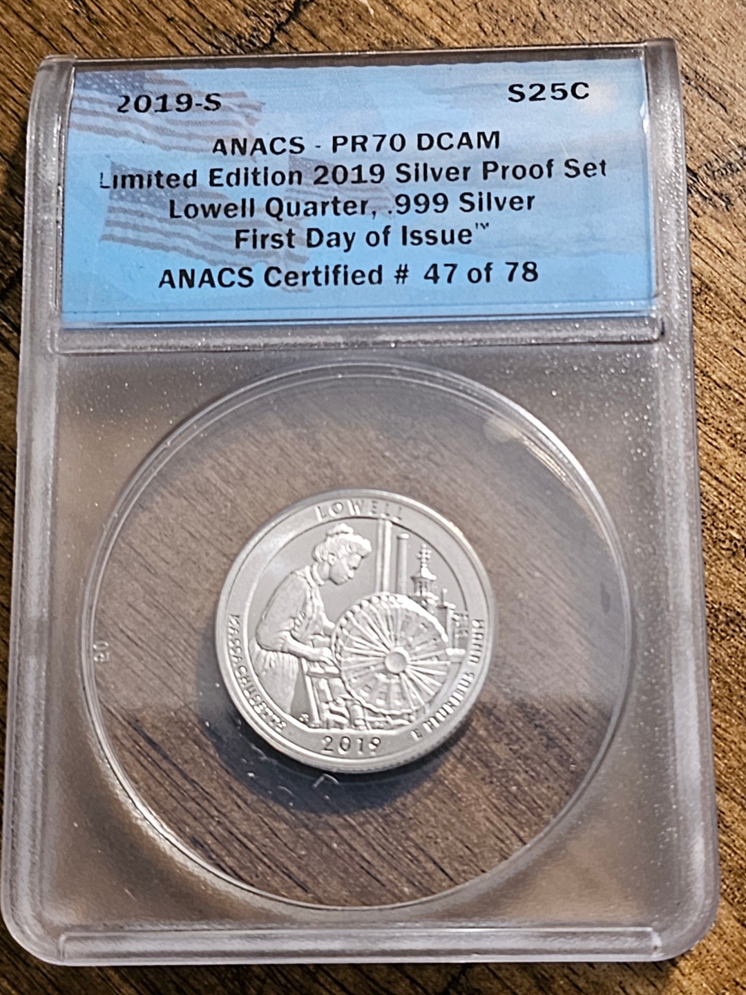 2019 S Proof Silver Lowell Quarter Anacs Pr 70 Dcam Limited Edition ...