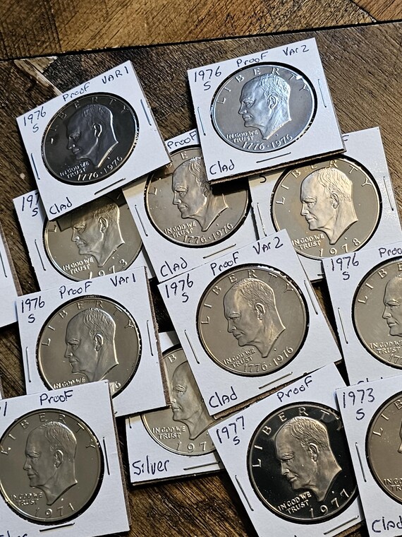 Proof Eisenhower Dollar 1971 - 1978 find your year Clad or Silver