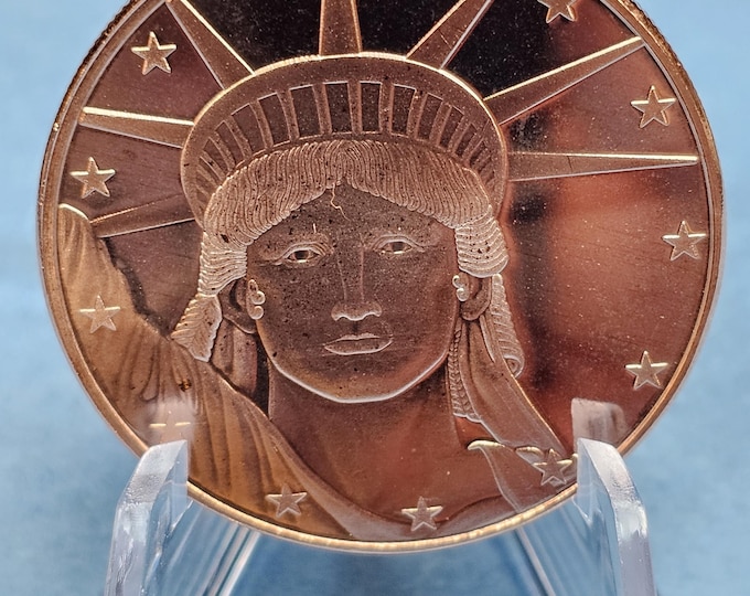 1 oz. Copper Statue Of Liberty Round .999 fine copper art bullion