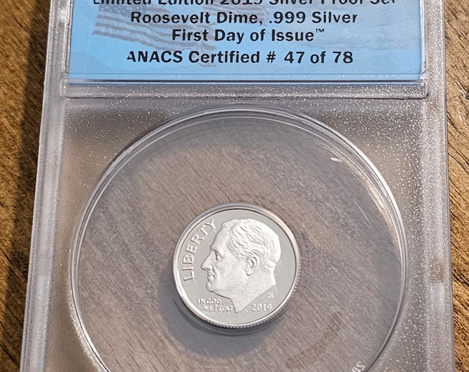 2019 S Proof Silver Roosevelt Dime Anacs Pr 70 Dcam Limited Edition ...