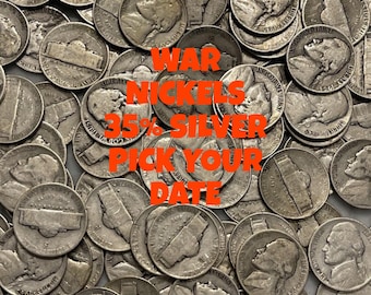 Silver Wartime Jefferson Nickel 1942-1945 Pick your Date average circulation