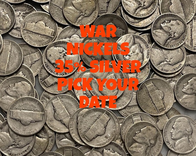 Silver Wartime Jefferson Nickel 1942-1945 Pick your Date average circulation