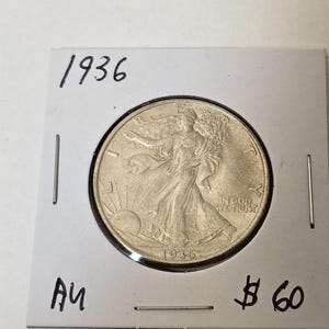 1936 About Uncirculated Liberty Walking Silver Half Dollar