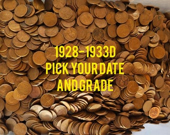 Wheat pennies 1928 Thru 1933 D Pick Your Year And Grade