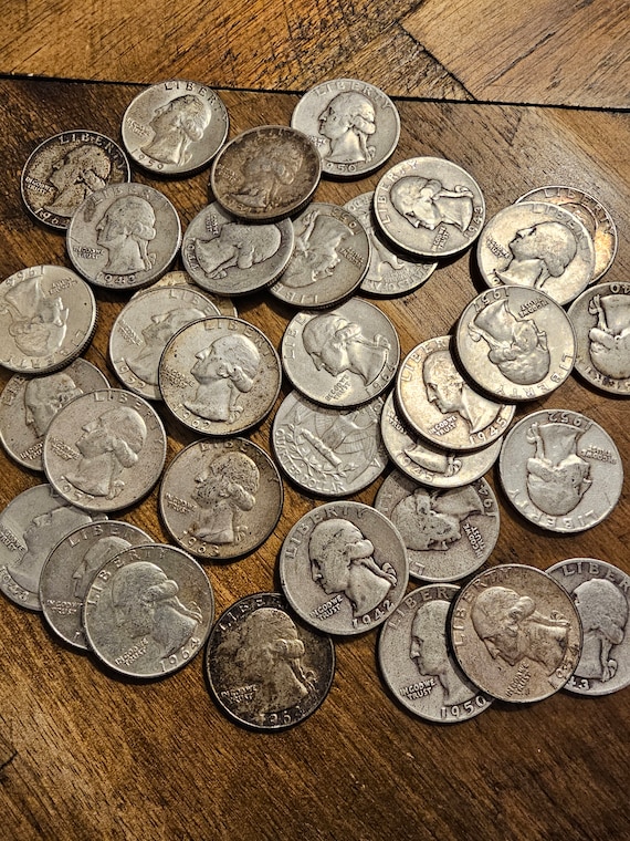 Silver Washington Quarter 1932-1964 Random Date and Grade