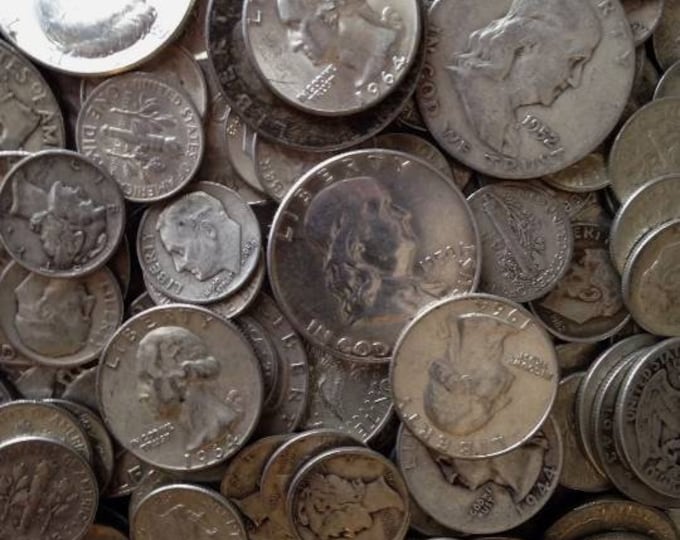 10 Dollars Face Bag of Unsearched Random Mixed U.S. Silver Coins ALL 90 Silver Pre 1965 Over a