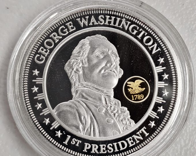 George Washington Bradford Exchange Token Proof Silver Plated