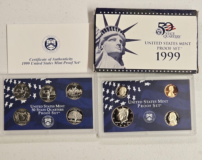 1999 S Proof Set 9 coins Included Original Mint Packaging