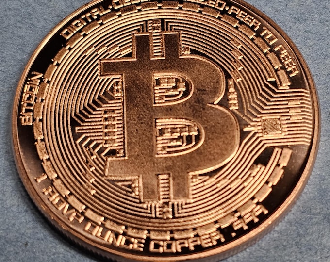 BITCOIN 1 OZ Copper Round .999 fine copper Avdp art bullion Round