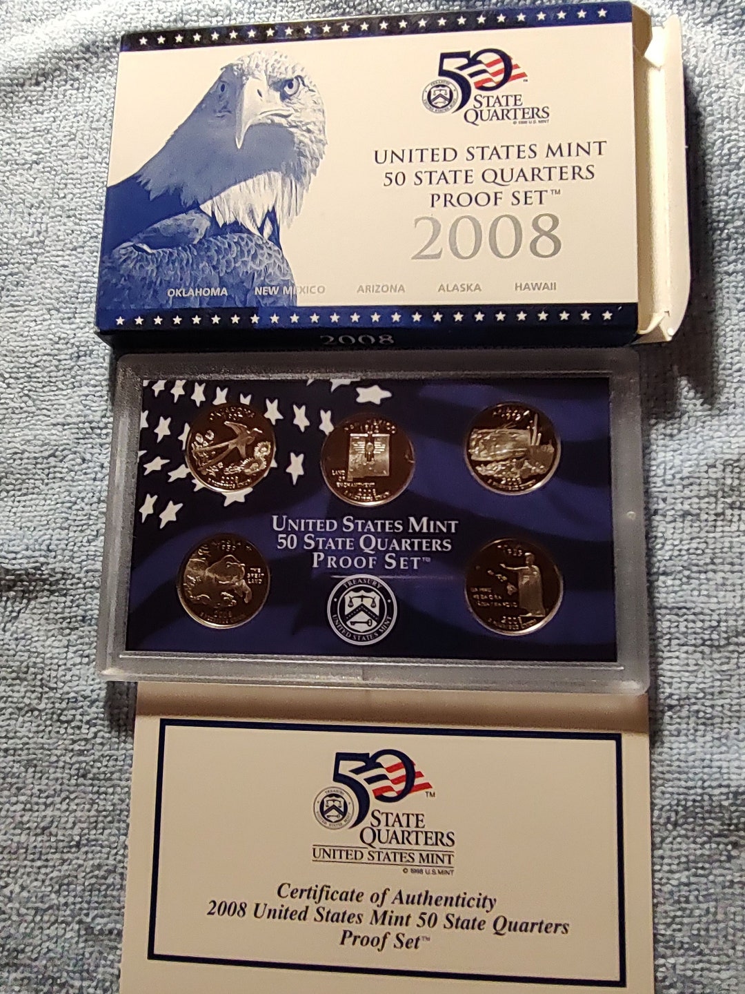 United States Mint 2008 5 Proof State Quarter Set - Etsy