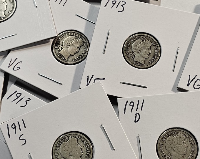 Barber Liberty Head Silver Dimes 1892-1916 Pick Your Date And Grade