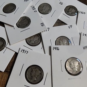 Winged Liberty Head Silver Mercury Dime 1916-1920 Pick Your Date And Grade