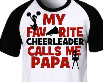 Cheerleader svg SVG DXF JPEG Silhouette Cameo Cricut cheer Papa cheerleader iron on cheer svg My favorite cheerleader calls me papa