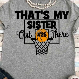 Basketball SVG DXF JPEG Silhouette Cameo Cricut Schwester svg Basketball Aufbügeln Das ist meine Schwester da draußen Play offs Bruder Familie svg siblin