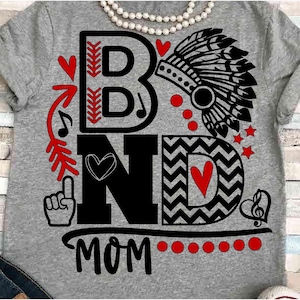 Band SVG DXF JPEG Silhouette Cameo Cricut Band Mama Aufbügler Mama Gruppe Shirt Blaskapelle Shirt Musiknoten Liebe Percussion Trompete Indianer