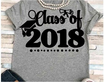 Senior svg - SVG DXF JPEG Silhouette Cameo Cricut Class of 2018 Graduation svg graduation iron on Class of 18 svg Diploma svg 2018 Hat svg