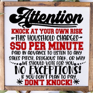 Kein Einwerben SVG DXF JPEG Silhouette Cameo Cricut Türschild Keine Besucher keine Anwälte Haus Gebühren klopfen Sie nicht Humor Spaß Verkauf Achtung