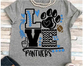 Football SVG DXF JPEG Silhouette Cameo Cricut art  Football iron on Panthers svg foam finger svg chevron cheerleader sign Love Panthers mom