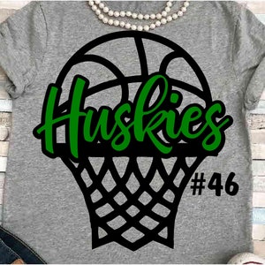Basketball SVG DXF JPEG Silhouette Cameo Cricut druckbar Basketball Bügelbild Basketball Mama Huskies Basketball Shirt Cheer Sign Husky Fun