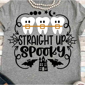 Dental SVG DXF JPEG Silhouette Cameo Cricut Hygienist spooky iron on Dental suctioning teeth braces dentist Halloween dentist office student