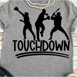 Humor de futebol SVG DXF JPEG Silhueta Cameo Cricut jogadores de beisebol assinam ferro em espírito escolar notas esportivas camisas de grupo touchdown diversão anti