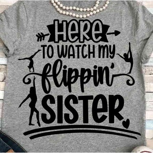 Gymnastik SVG DXF JPEG Silhouette Cameo Cricut Druckbares Gymnastik Bügelbild Herz Bruder Schwester Flips TurnierGymnastik
