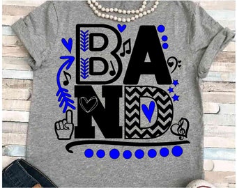 Band SVG DXF JPEG Silhouette Cameo Cricut band mom svg iron on Band mom group shirt Marching Band shirt music notes Love percussion trumpet