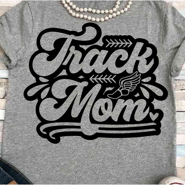 Track SVG DXF JPEG Silhouette Cameo Cricut mom runner iron on field printable hurdles  shirt fun lettering cute mom cross country long jump