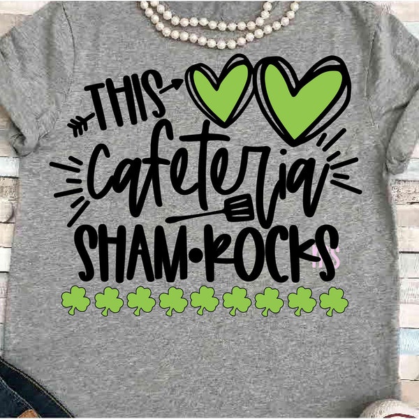 St Patricks day SVG DXF JPEG Silhouette Cameo Cricut printable iron on lunch lady cafeteria sham rocks spatula sign leopard heart sign print