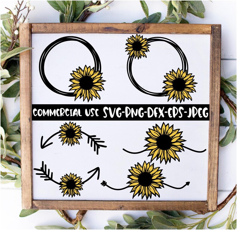 Download Sunflower SVG DXF JPEG Silhouette Cameo Cricut sunflower ...