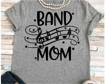 Band SVG DXF JPEG Silhouette Cameo Cricut band mom svg iron on Band mom group shirt Marching Band shirt music notes svg percussion trumpet