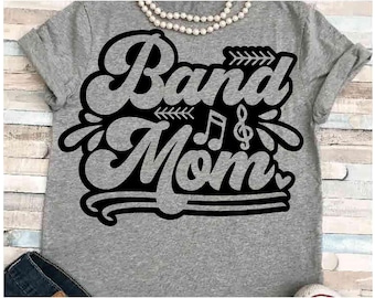 Band SVG DXF JPEG Silhouette Cameo Cricut band mom svg iron on Band mom group shirt Marching Band shirt music notes Love percussion trumpet