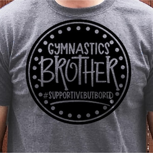 Gimnasia SVG DXF JPEG Silhouette Cameo Cricut imprimible Gimnasia hierro en hermano solidario mamá pero aburrido signo Amor gimnasia signo