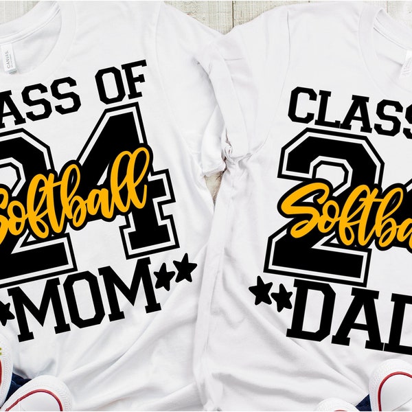 Senior Mom SVG DXF JPEG Silhouette Cameo Cricut Class of 2024 softball sign dad iron on matching family mom group shirts parents night state