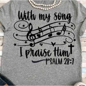 Música SVG DXF JPEG Silhouette Cameo Cricut cross campamento verano con mi canción Alabo hierro en el corazón signo arte impresión biblia verso sublimación png
