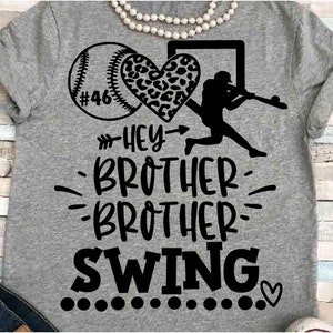 Béisbol SVG DXF JPEG Silhouette Cameo Cricut hermana signo deseo poder planchar hermano hermano swing png play offs familia gracioso hermano humor