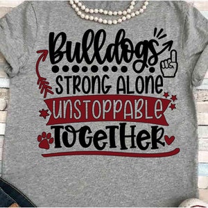 Fútbol SVG DXF JPEG Silhouette Cameo Cricut imprimible baloncesto plancha para Bulldogs mamá fuerte svg imparable animadora signo Love dawgs
