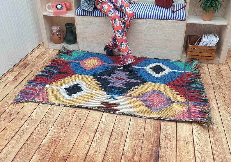 Miniature Rug - 1:6 Scale Dollhouse BOHO Diorama Fashiondoll - Etsy