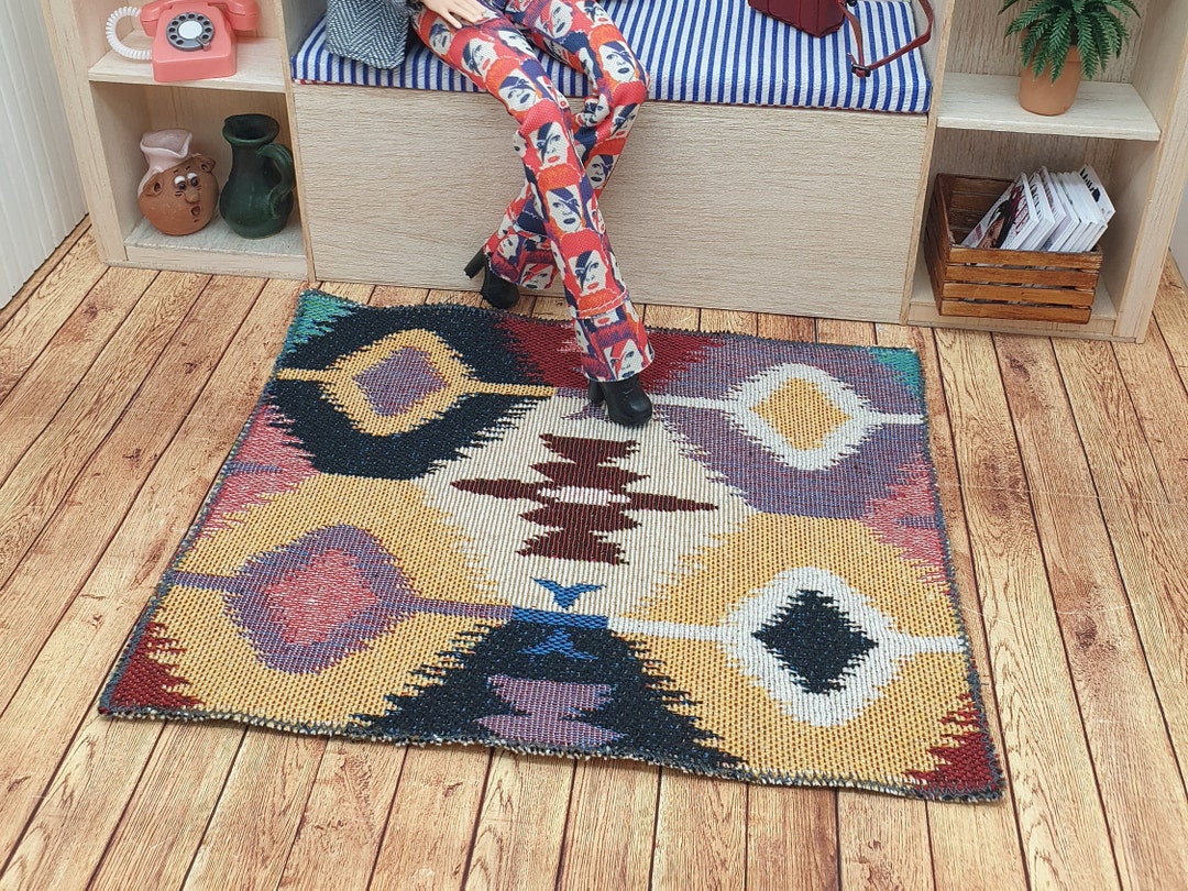 Miniature Rug - 1:6 Scale Dollhouse BOHO Diorama Fashiondoll - Etsy
