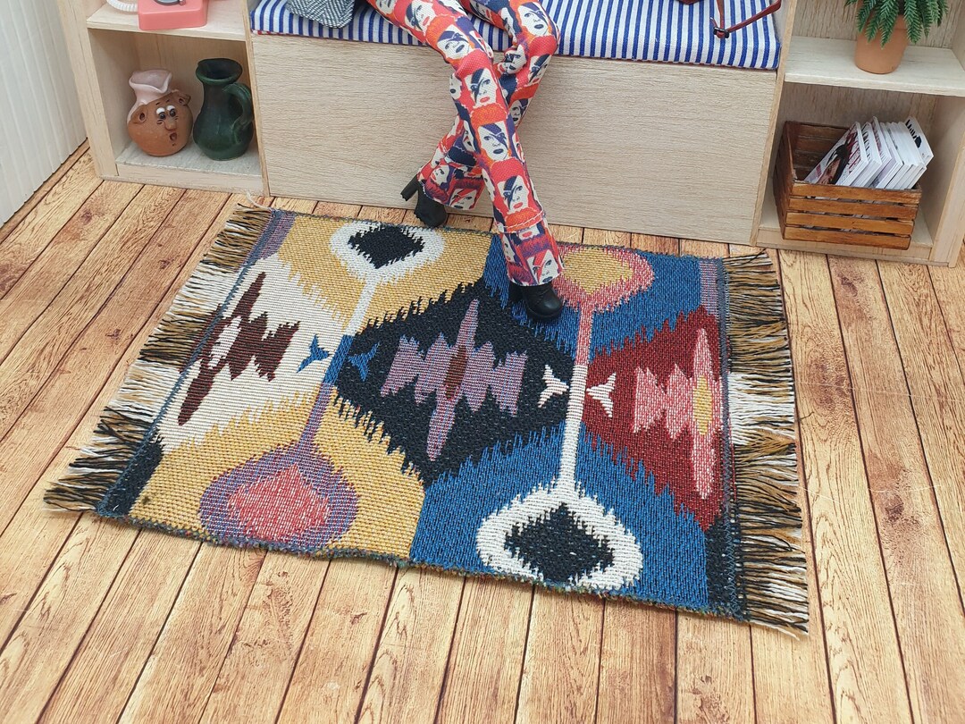 Miniature Rug - 1:6 Scale Dollhouse BOHO Diorama Fashiondoll - Etsy