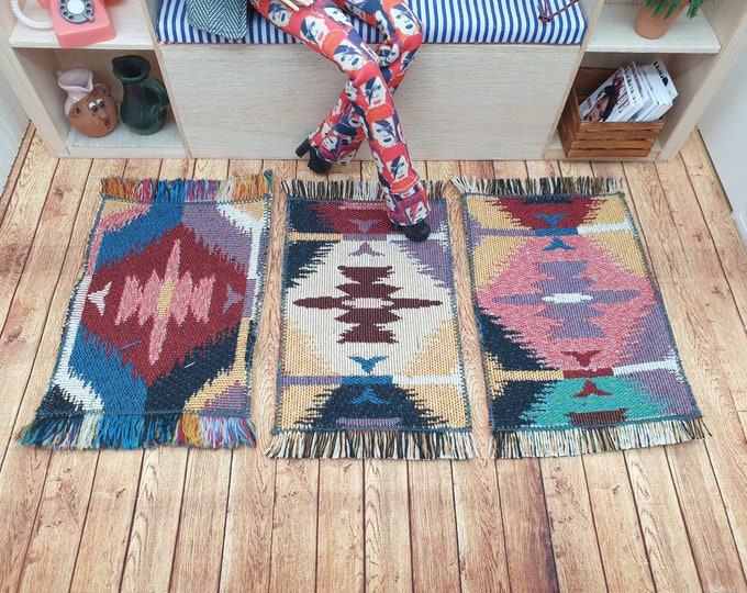 Miniature Rug - Small - 1:6 Scale Dollhouse BOHO Diorama Fashiondoll - Etsy